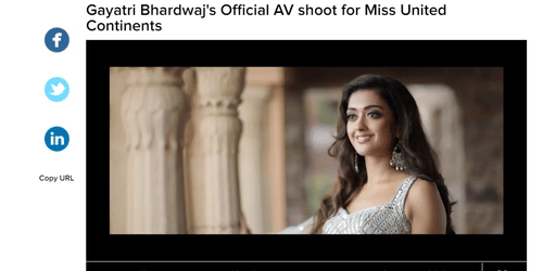Miss United Continents Gayatri Bhardwaj