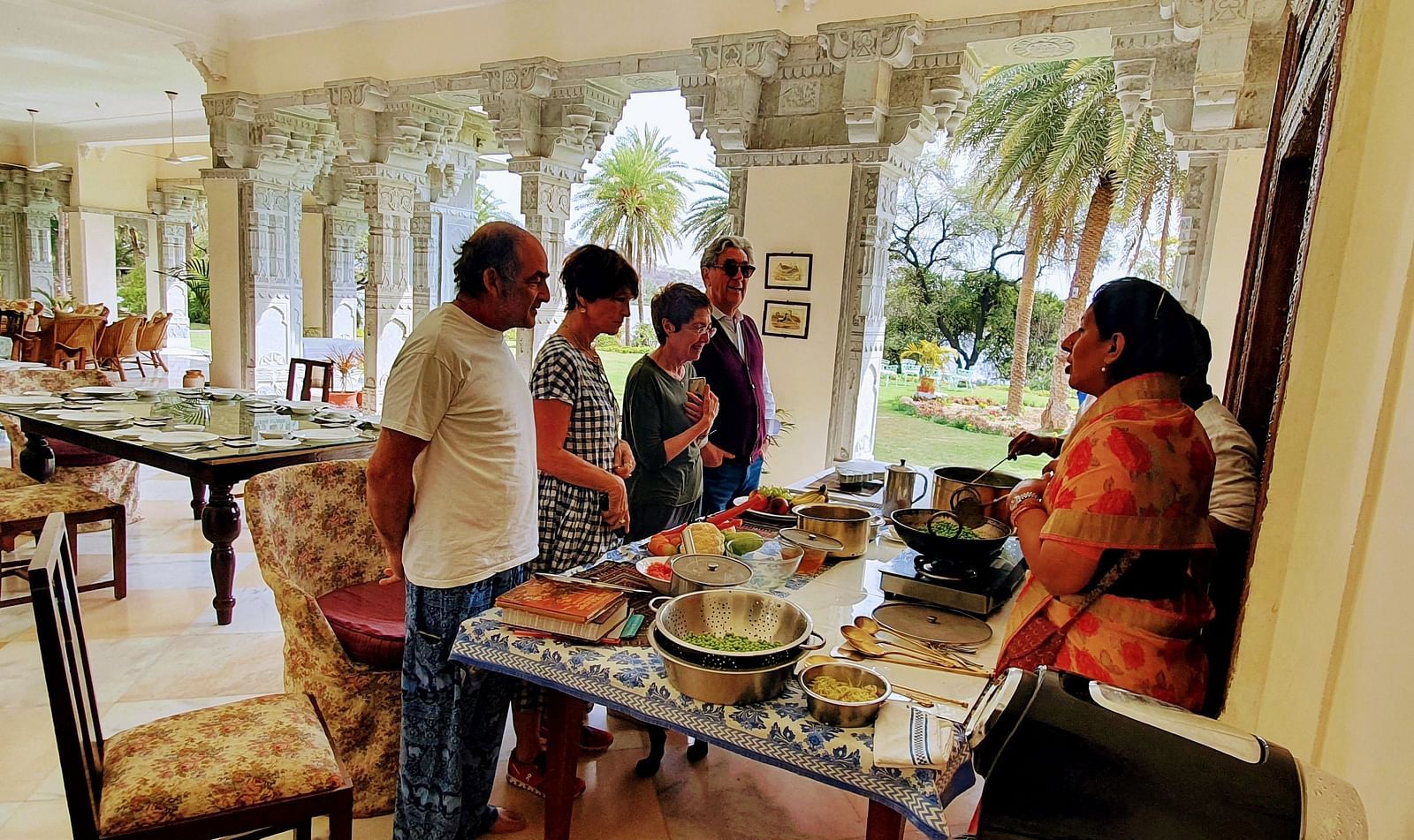 image of a group of people attending cooking classes at dev shree, deogarh