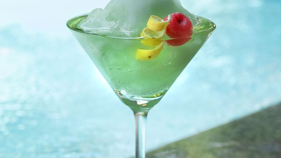 A glass of Green Apple Frozen Margarita | Mango Hill, Pondicherry