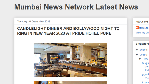 PRIDE HOTEL PUNE Mumbai News Network Latest News NEW YEAR 2020 Date 31-12-2019 eduekr
