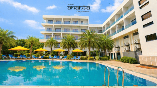 A creative of Refreshing Summer Retreat at Ananta Ranakpur with a swimming pool, offering deluxe rooms for INR 4,499 and super deluxe rooms for INR 4,999.