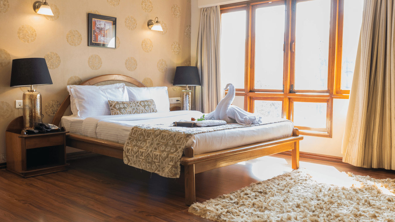 Spacious hotel room with view