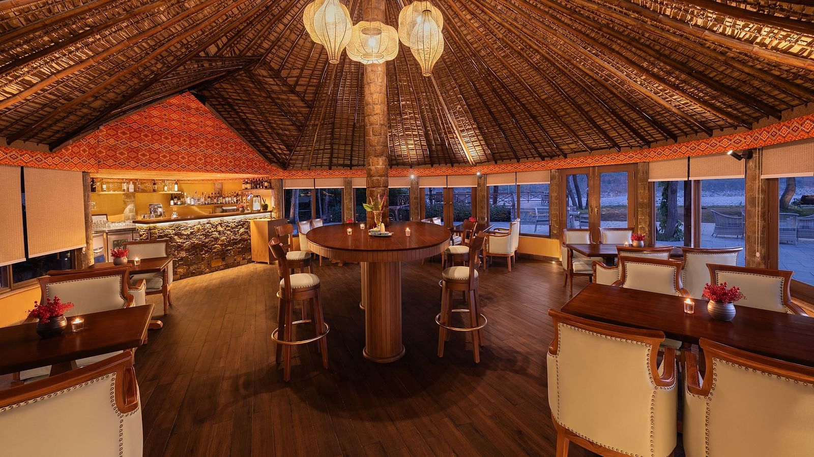 An image of a dining area with many table and chairs - The Riverview Retreat, Corbett