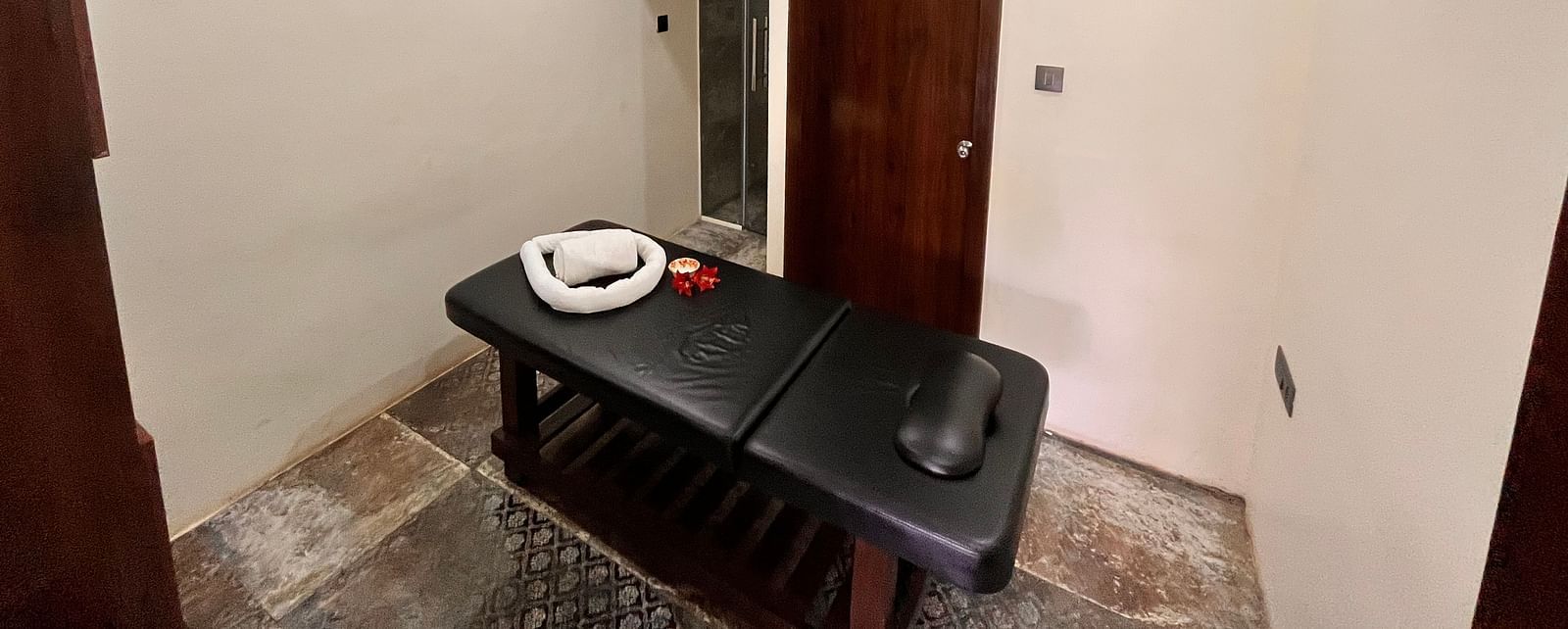 Massage table in the Spa at The Silver Sky Hotels and Resorts, Chikkamangaluru 2
