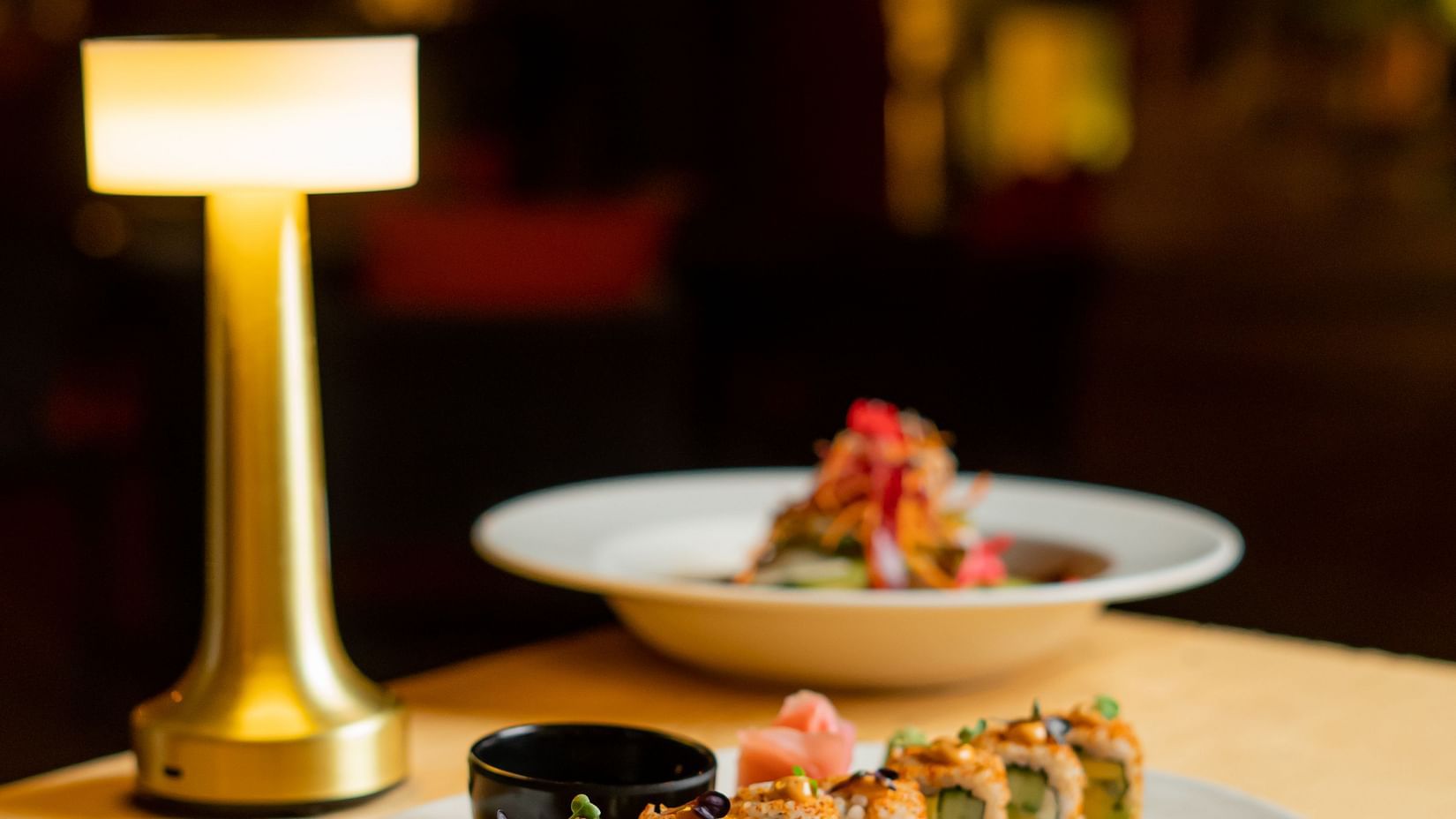 Aesthetically arranged sushi on a plate