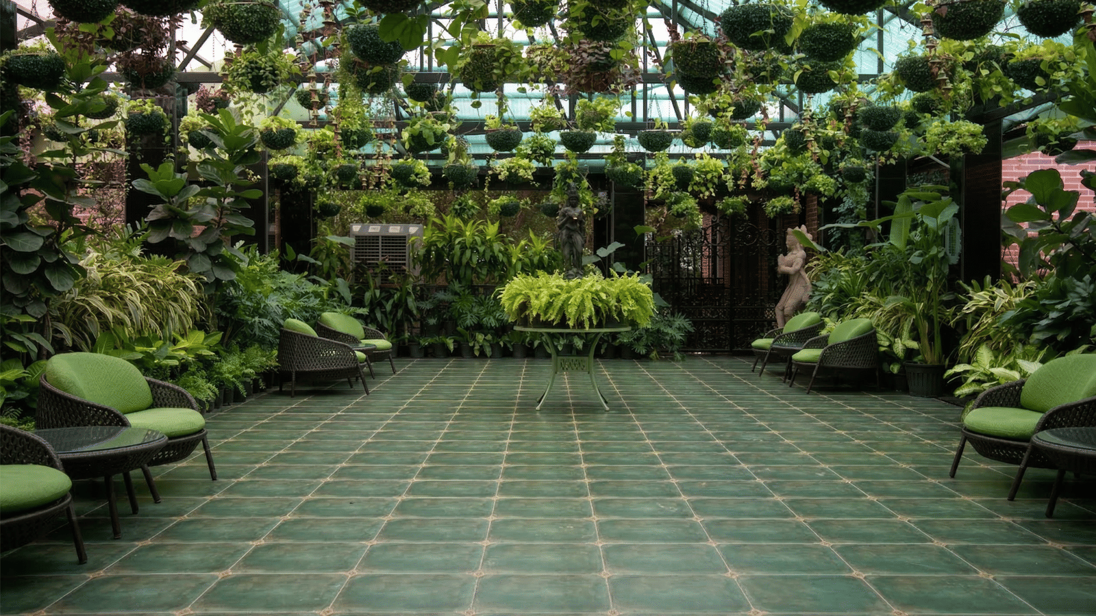 Lush green greenhouse garden venue at MAYFAIR Oasis Resort and Convention Jharsuguda