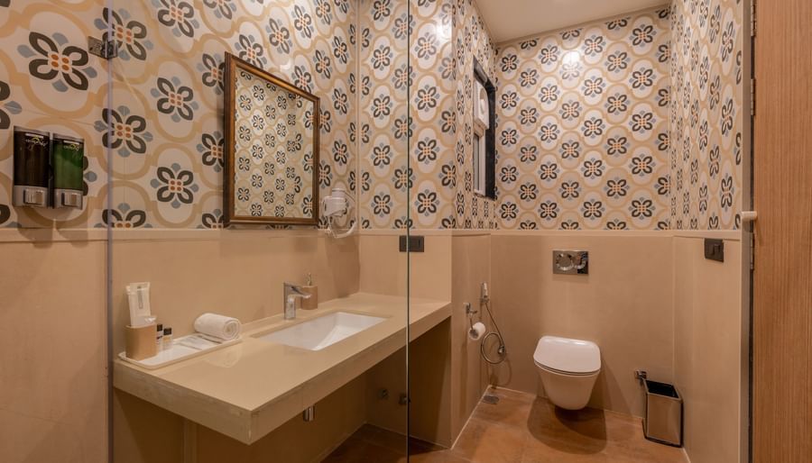 Bathroom- Deluxe - Hotels Near Chand Baori - Resorts Near Abhaneri-3