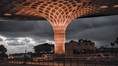 mumbai international airport at night