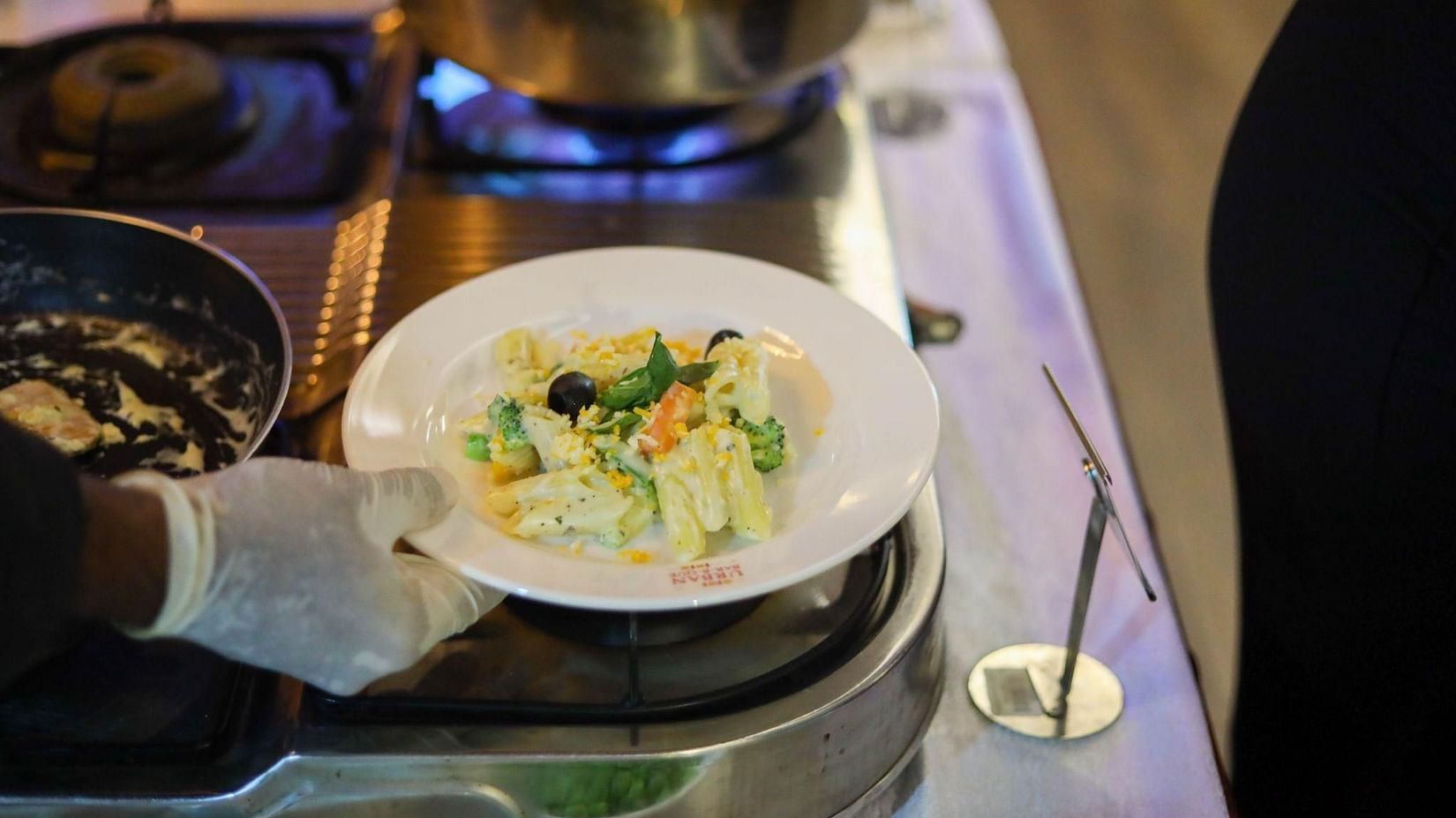 Food served on the plate