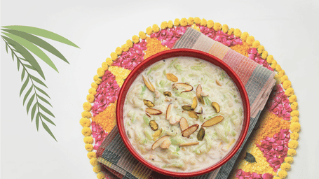 Regency Tirunelveli Onam creative featuring Payasam, floral Pookalam and festive Sadya invite with vibrant details.