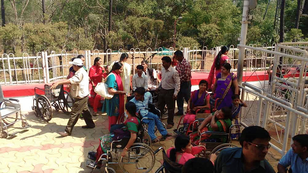 a group of people in wheel chairs during daytime