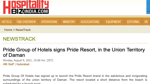 Pride daman Hospitality biz 9-8-21