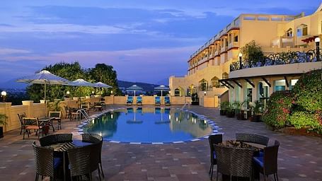 A swimming pool at Noor Us Sabah Palace