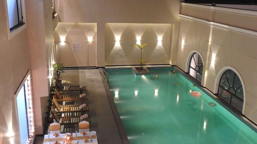 aerial view of Skygrill - best pool-side restaurant in Agartala - Hotel Polo Towers Agartala