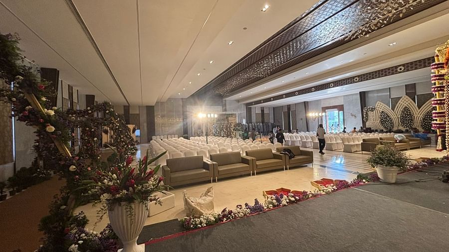 Festive wedding entrance with colorful decorations.  | VRR Astoria Hotel and Conventional Centre
