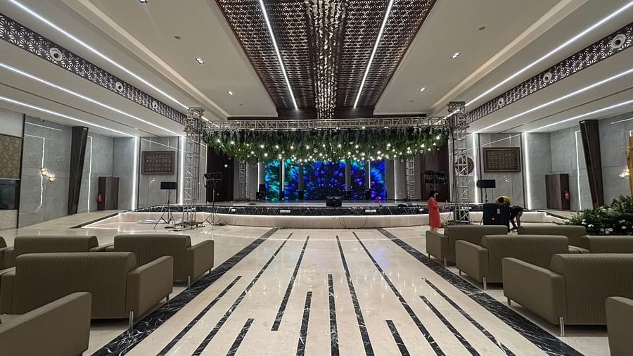 Grand Banquet Hall with Stage Setup and Contemporary Interiors - VRR Astoria Hotel and Conventional Centre