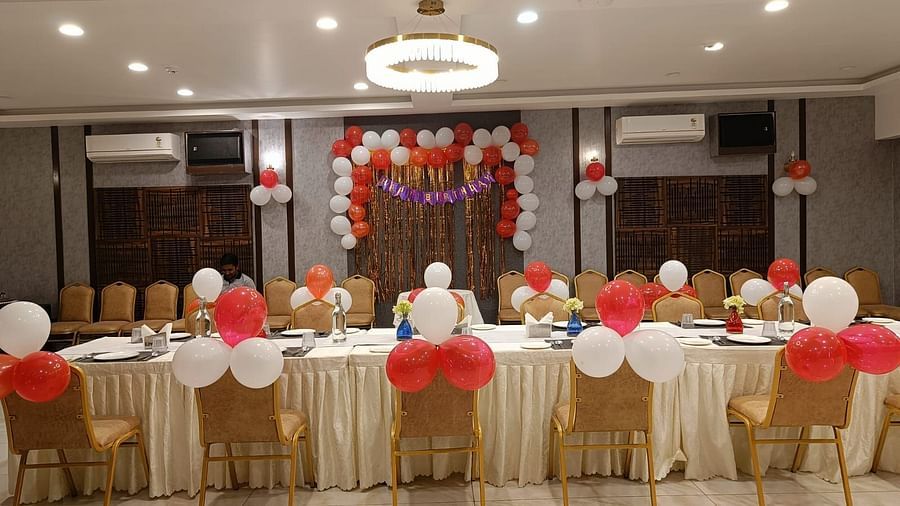event space with lavish decoration with balloon at Hotel Eastern Gate, Port Blair