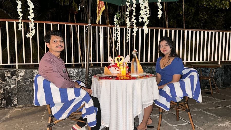 Intimate outdoor dinner for two, complete with a table set for a romantic evening surrounded by nature -Sea Hills Resort, Swaraj Dweep (Havelock)