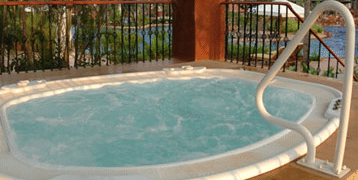 an overview of the Jacuzzi inside a gazebo at Caravela Beach resort
