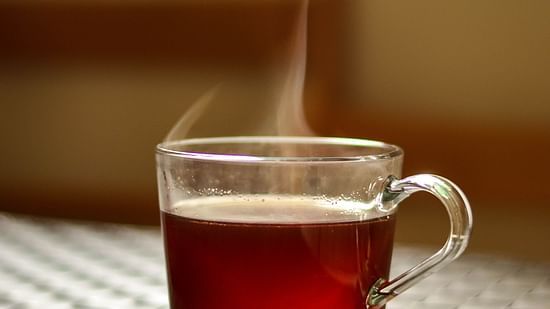 hot tea on a table