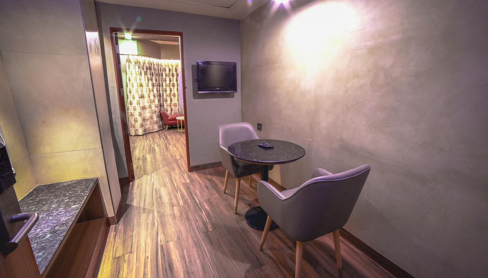 Living area in the Junior Suite at Grand Palace, Yercaud