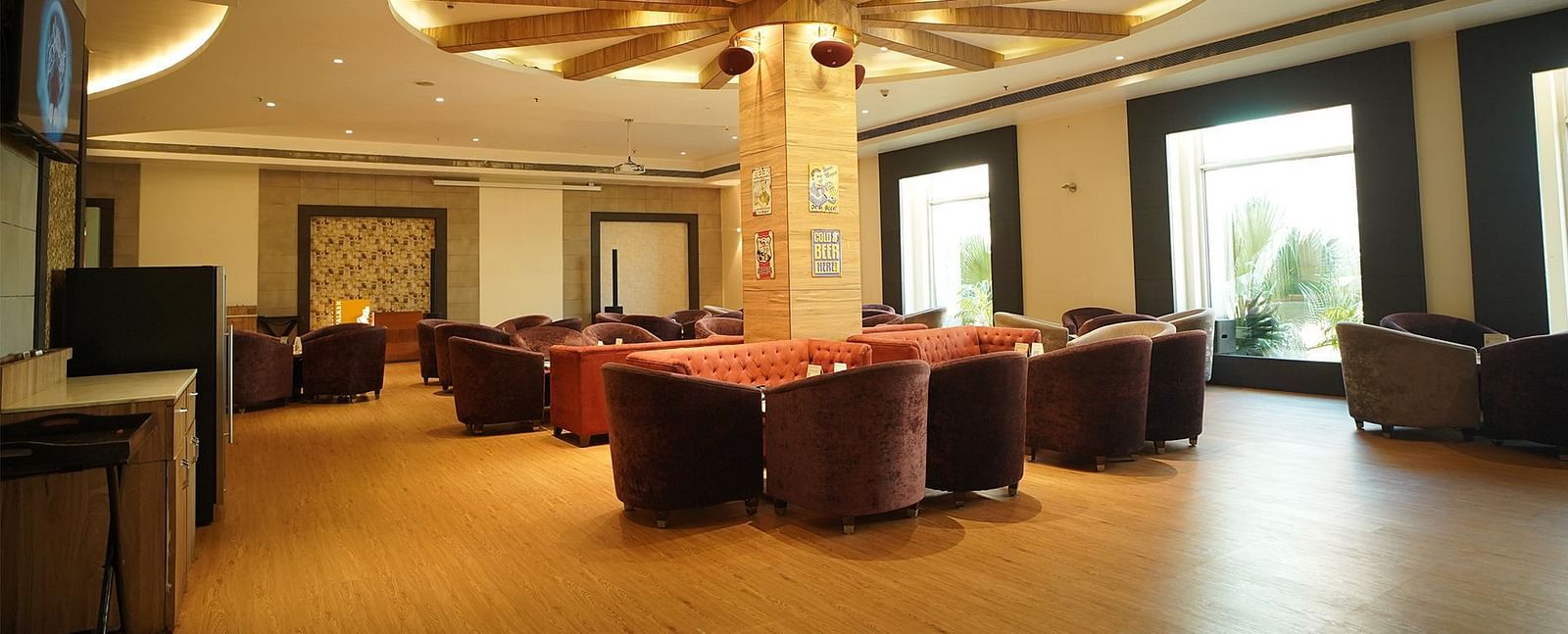Dining arrangement at Dovka at Nirvana Luxury Hotel, Ludhiana 
