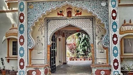 A facade image of Palkiya Haveli