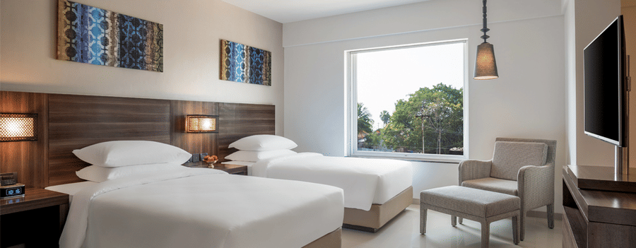Twin Room with two bed overlooking the pool at The Residency Towers Rameswaram