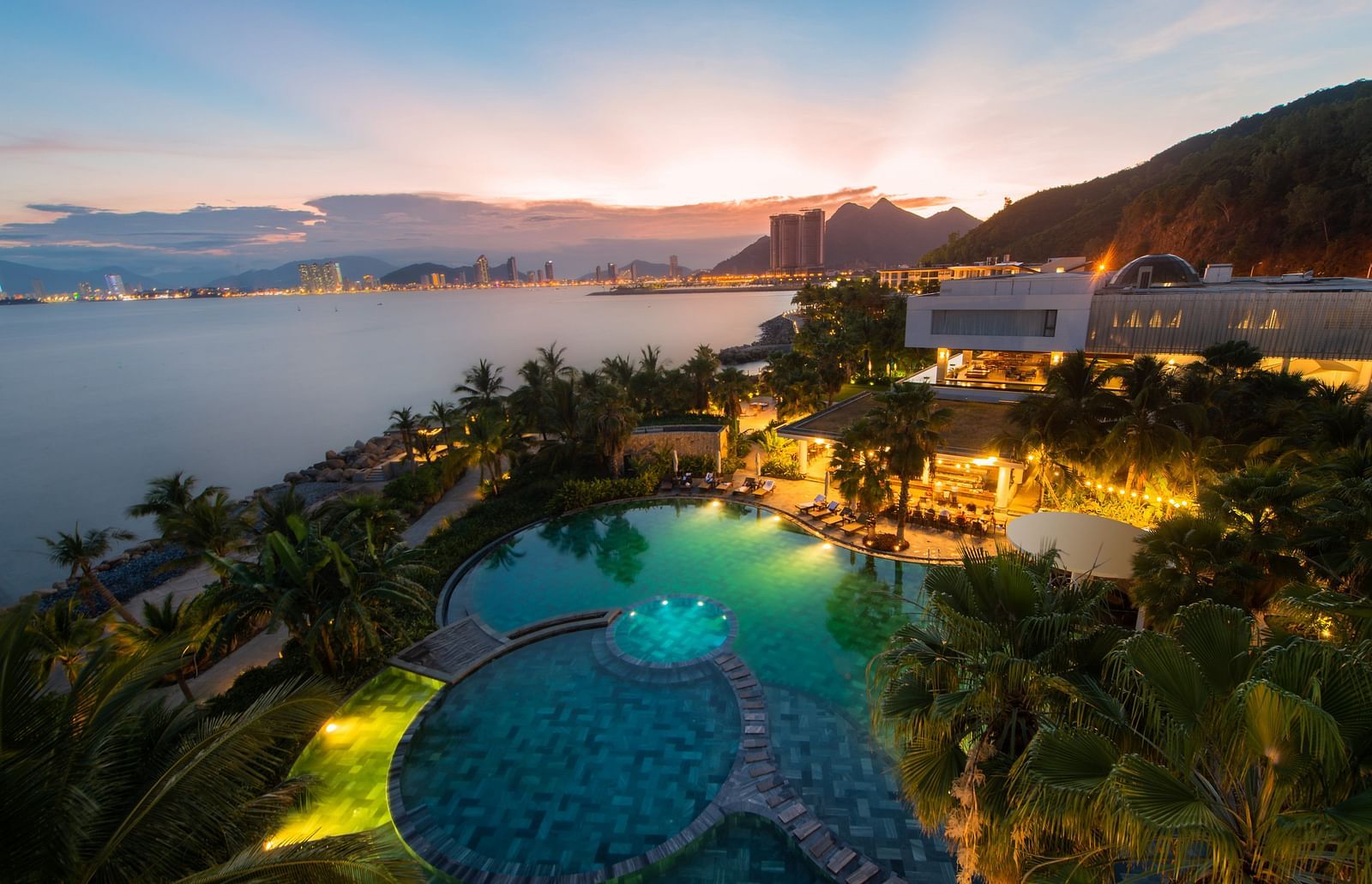 An aerial view of the resort that also has a river view - Alibu Resort Nha Thrang