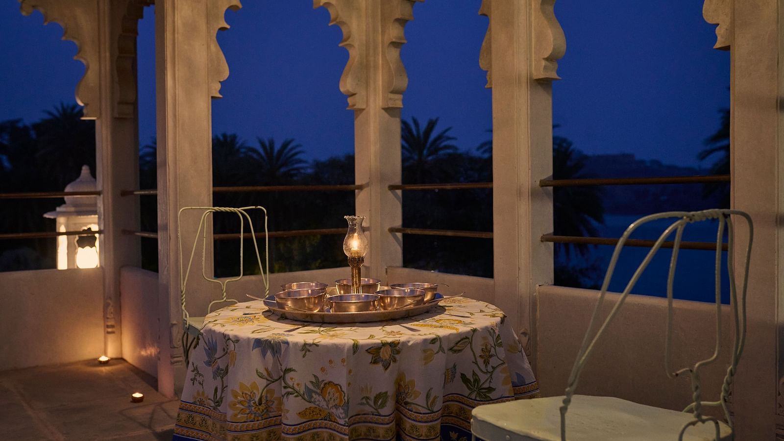 seating arrangement for romantic dinner at Dev Shree, Deogarh