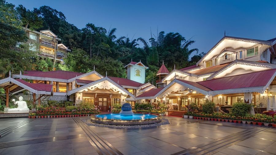 the exterior facade during night time -  Mayfair Spa Resort & Casino Gangtok 1