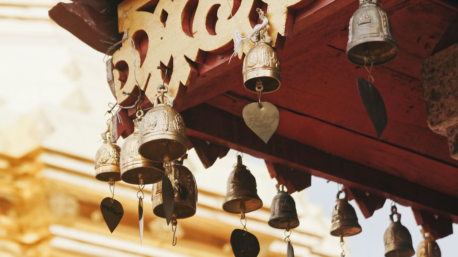 close up of decor at narayani dham temple in lonavala