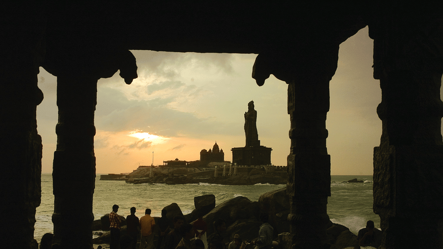 An overview of Vivekananda rock memorial as seen from afar