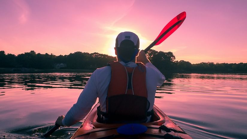 a person kayaking