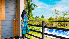 Balcony with garden view in Pool Side Suite- The Golden tusk