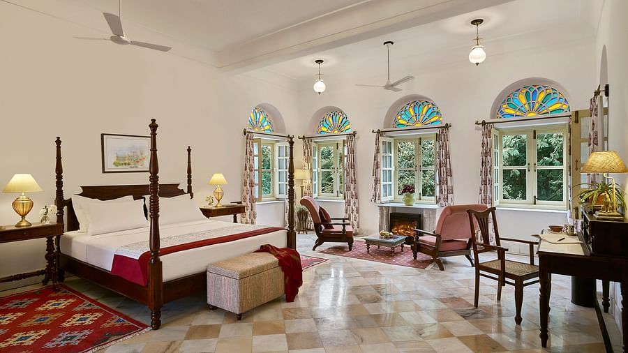 image of  suite room near Udaipur with living space at Dev Shree, Deogarh