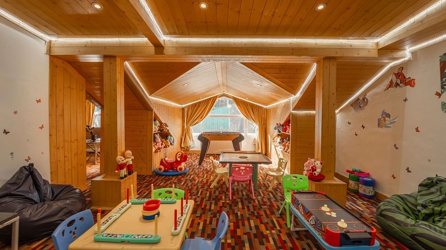 A room with various indoor games