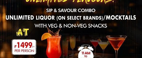 Unlimited liquor, mocktails, and snacks offer at Sitara – Luxury Hotel, Ramoji Film City. Enjoy 90 minutes of unlimited fun for ?1499 per person.