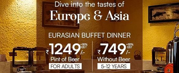 Banner image promoting Eurasian Buffer Dinner offer at Tara comfort Hotel, Hyderabad.