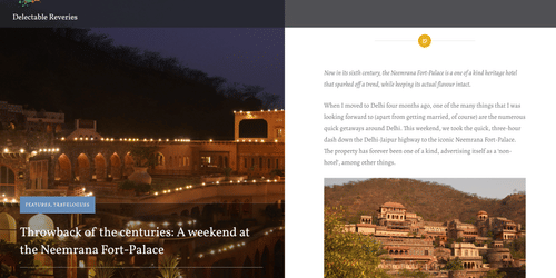 DELECTABLE REVIES neemrana  hotels media 