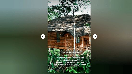 A Curly Tales web story featuring the serene relaxation amenities, including a swimming pool, Ayurvedic spa, and yoga center, at Tranquil Resort, Wayanad.