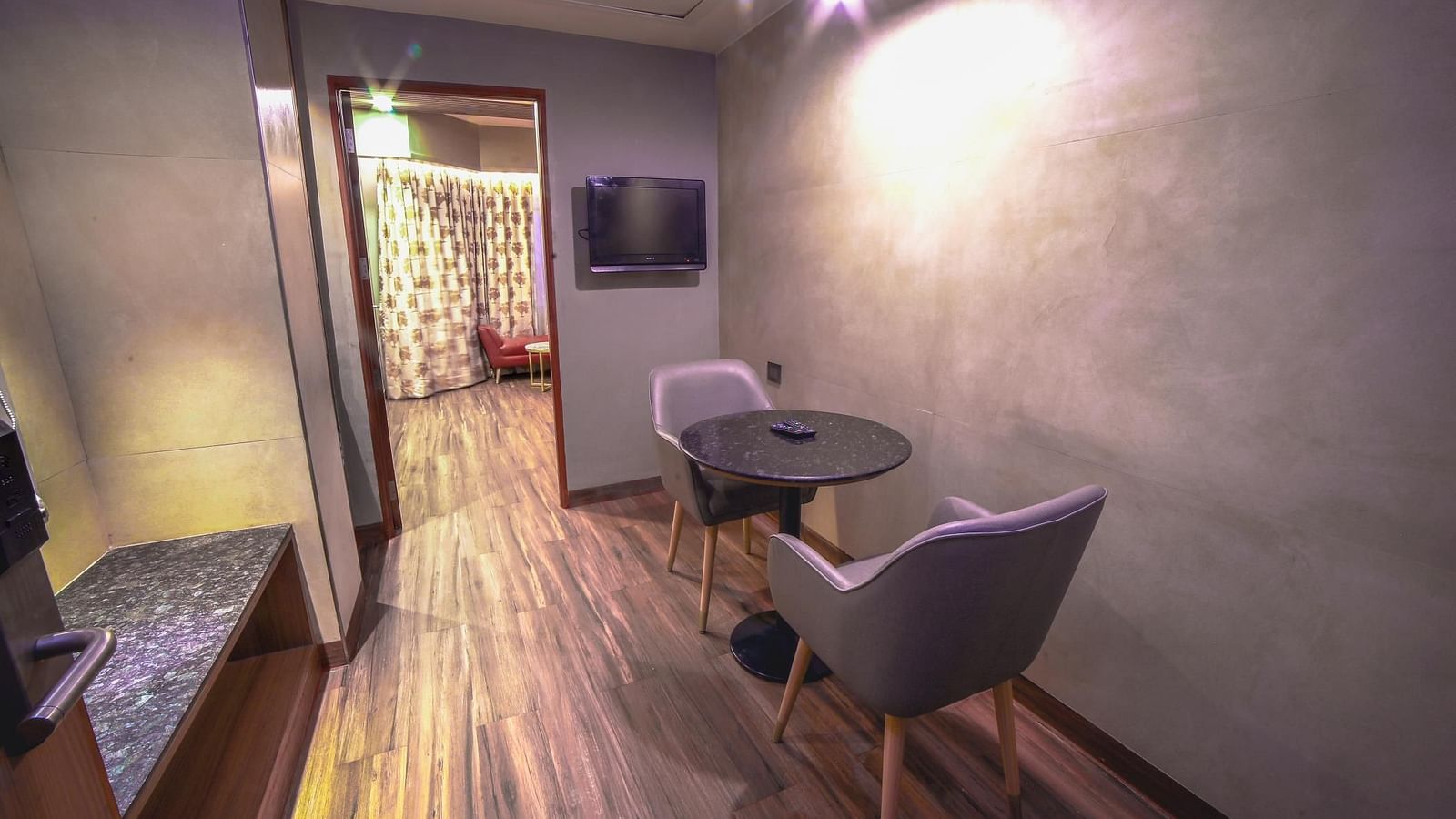 Living area in the Junior Suite at Grand Palace, Yercaud