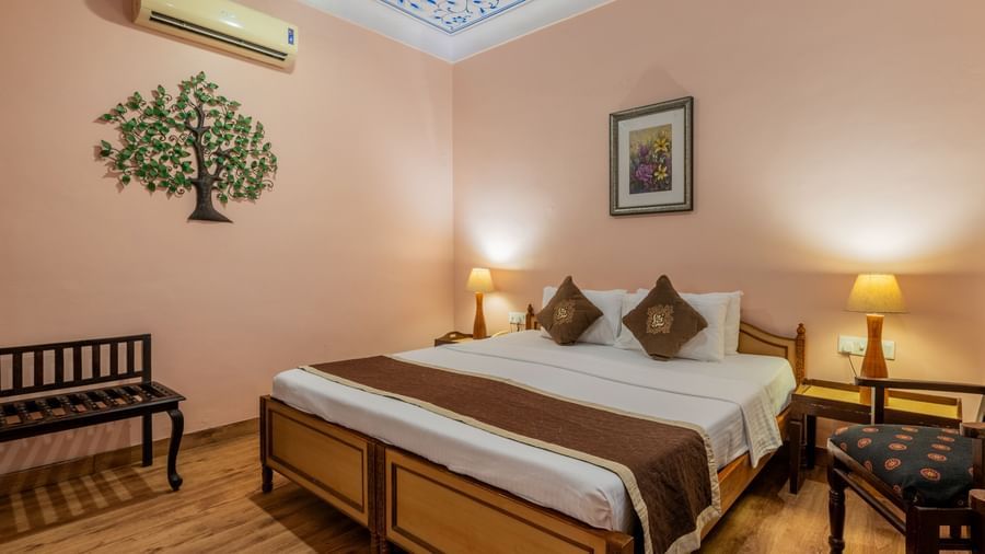 113 - Deluxe with Sit Out - Room & Suites - Suryaa Villa - Boutique Hotel in Jaipur- 2