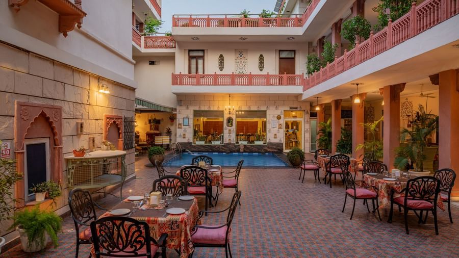 Poolside Courtyard - Boutique Hotel in Jaipur-Suryaa Villa-8