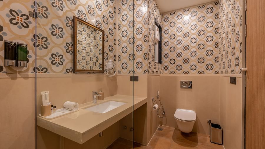 Bathroom- Deluxe - Hotels Near Chand Baori - Resorts Near Abhaneri-3