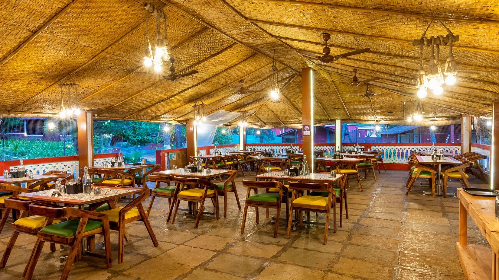an image of the wadi restaurant with spacious seating arrangement with bright lights
