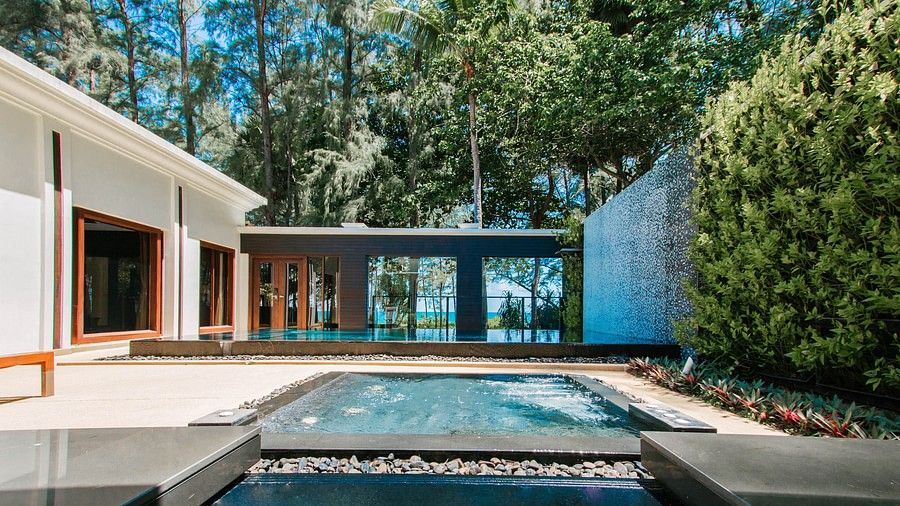 image of the open air swimming pool - one bedroom private pool beachfront villa