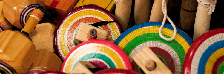 Image of numerous toys made out of wood placed together