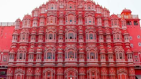 A view of the exterior of Hawa Mahal during the day