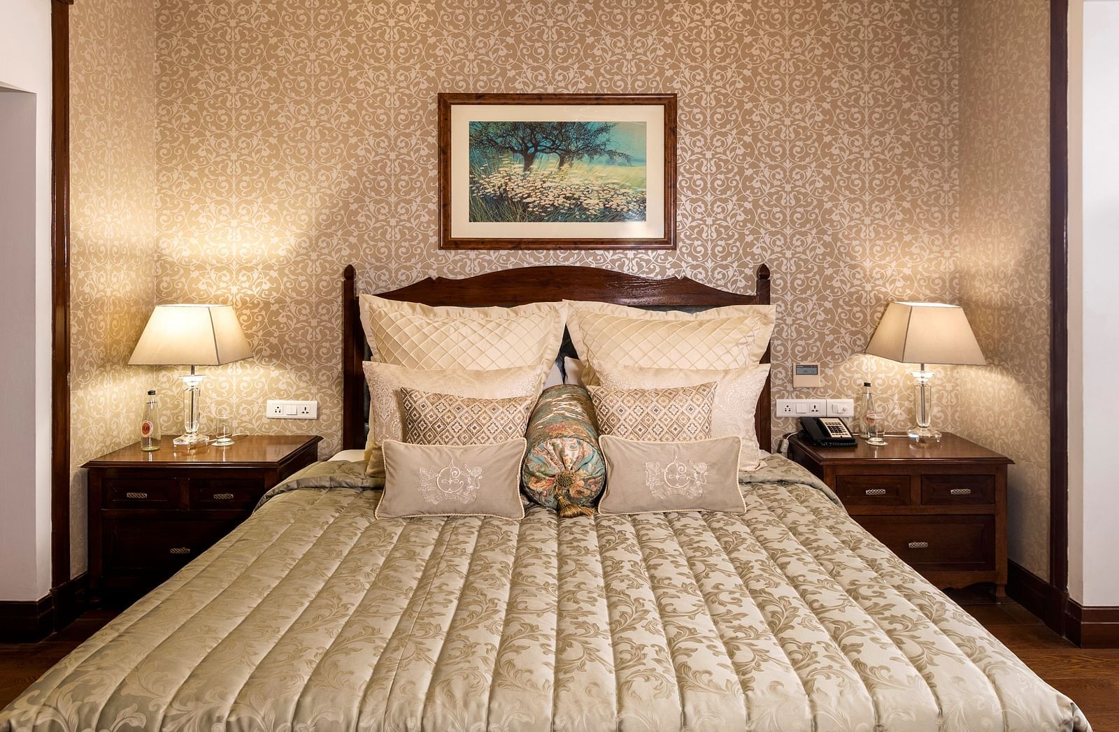image of a king size bed at the Club Room at The Claridges Nabha Residence